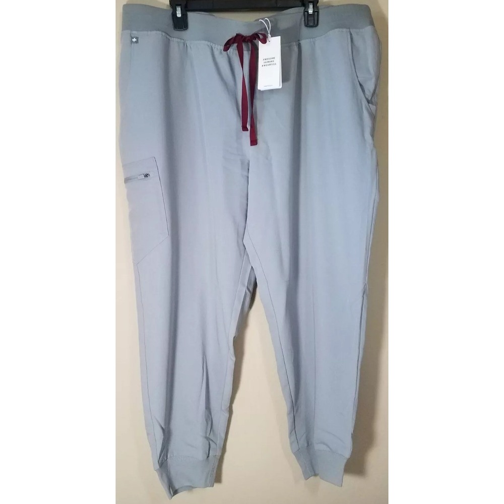 Figs Zamora 2.0 Jogger Scrub Pants Women size 4XL Reg Uniform Med Cem‎ Gray NEW